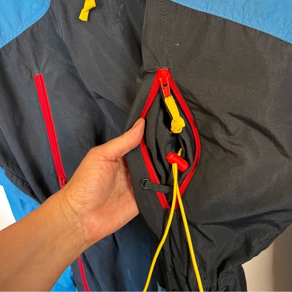 Vintage Sierra Anorak Hooded Windbreaker Outdoor Pullover Jacket Packable L - Picture 5 of 10